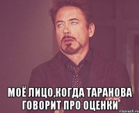  моё лицо,когда таранова говорит про оценки