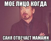 мое лицо когда саня отвечает мамами