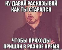 ну давай расказывай как ты старался чтобы приходы пришли в разное время