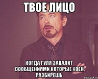 твое лицо когда гуля завалит сообщениями,которые хоен разбирешь