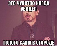 это чувство когда увидел голого саню в огороде