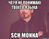 чё?я не понимаю твоего языка sch monna