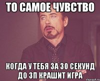 то самое чувство когда у тебя за 30 секунд до зп крашит игра