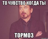 то чувство когда ты тормоз