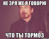 не зря же я говорю что ты тормоз