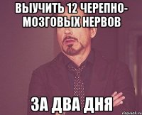 выучить 12 черепно- мозговых нервов за два дня