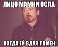 лицо мамки осла когда ей вдул ромен