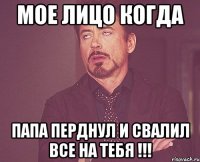 мое лицо когда папа перднул и свалил все на тебя !!!