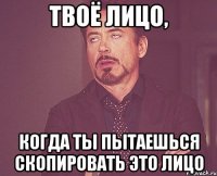 твоё лицо, когда ты пытаешься скопировать это лицо