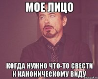 мое лицо когда нужно что-то свести к каноническому виду
