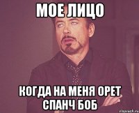 мое лицо когда на меня орет спанч боб