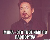  мика - это твоё имя по паспорту?