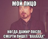 мой лицо когда дамир после смерти пишет "вахахах"