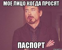 мое лицо когда просят паспорт
