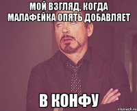 мой взгляд, когда малафейка опять добавляет в конфу