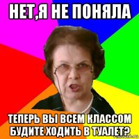 нет,я не поняла теперь вы всем классом будите ходить в туалет?