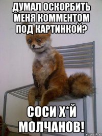 думал оскорбить меня комментом под картинкой? соси х*й молчанов!