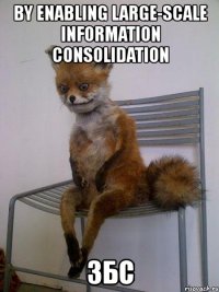 by enabling large-scale information consolidation збс
