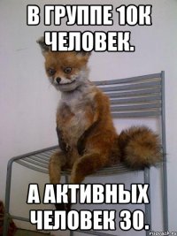 в группе 10к человек. а активных человек 30.