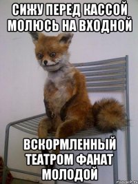 сижу перед кассой молюсь на входной вскормленный театром фанат молодой