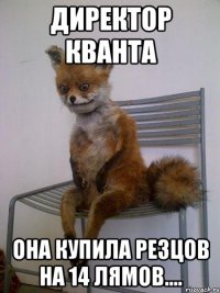 директор кванта она купила резцов на 14 лямов....