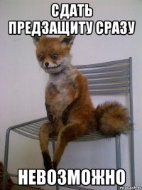 сдать предзащиту сразу невозможно