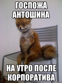госпожа антошина на утро после корпоратива