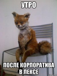 утро после корпоратива в лексе