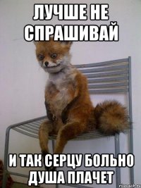 лучше не спрашивай и так серцу больно душа плачет