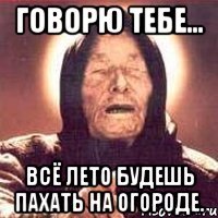 говорю тебе... всё лето будешь пахать на огороде.