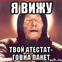 я вижу твой атестат- говна пакет