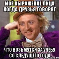 моё вырожение лица когда друзья говорят что возьмутся за учёбу со следущего года