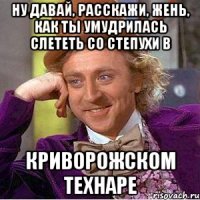 ну давай, расскажи, жень, как ты умудрилась слететь со степухи в криворожском технаре