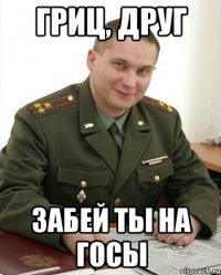 гриц, друг забей ты на госы