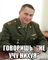  говоришь : "не учу нихуя"