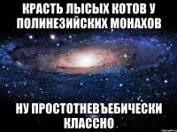 красть лысых котов у полинезийских монахов ну простотневъебически классно