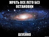 жрать все лето без остановки ахуенно