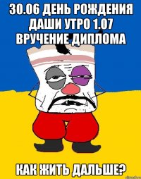 30.06 день рождения даши утро 1.07 вручение диплома как жить дальше?