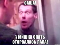 саша! у мишки опять оторвалась лапа!