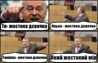 Ти- жестока дєвочка Анька - жестока дєвочка Тамілка - жестока дєвочка Який жестокий мір
