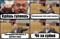 Идёшь гуляешь Там малыши тебя зовут поиграть Там подростки играть в футбол зовут Чё за хуйня
