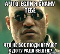 а что, если я скажу тебе что не все люди играют в доту ради вещей?