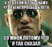 а что если я тебе скажу что ты не проебешь лето со мной,потому что я так сказал