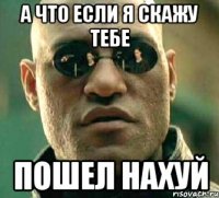 а что если я скажу тебе пошел нахуй