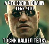 а что если я скажу тебе, что тосик нашел телку