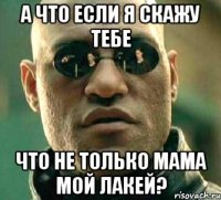 а что если я скажу тебе что не только мама мой лакей?