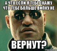 а что если я тебе скажу что тебе больше випку не вернут?