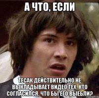 а что, если тесак действительно не выкладывает видео тех, кто согласился, что бы его выебли?