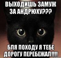 выходишь замуж за андрюху??? бля походу я тебе дорогу перебежал!!!