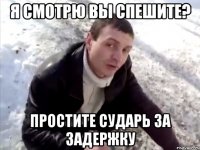 я смотрю вы спешите? простите сударь за задержку